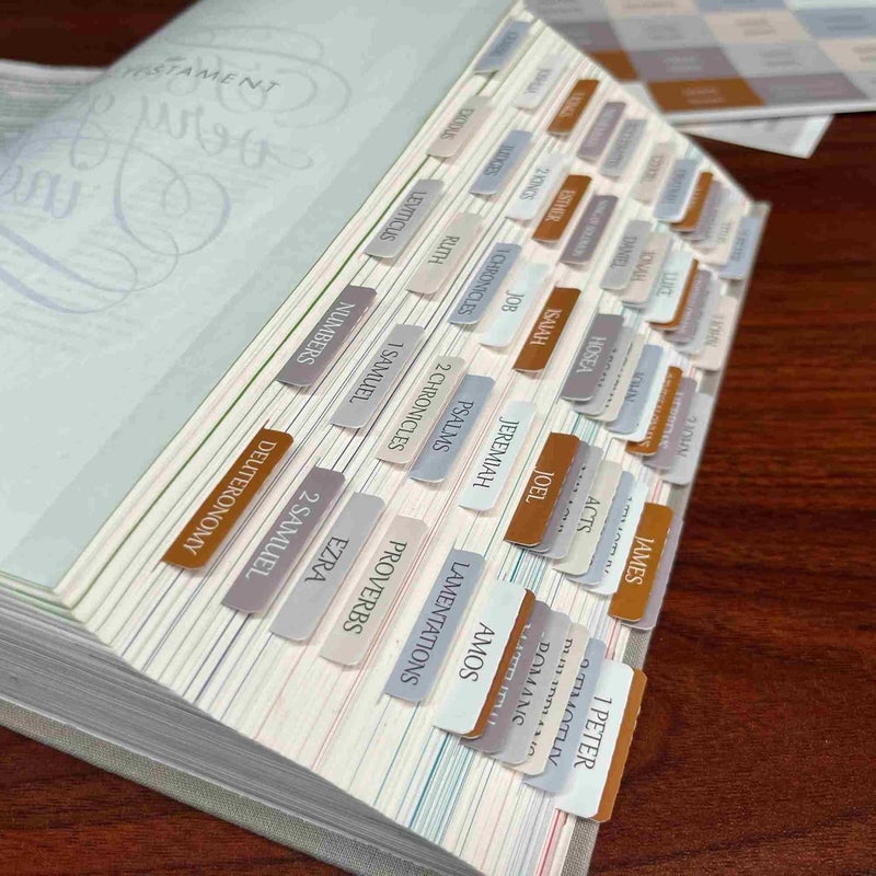 thinkor Reposition Laminated Bible Tabs, Large Print Stickers, Easy to Read & Apply Bible Tabs for Women & Man (Winter Snow) - Image 4